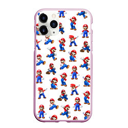 Чехол iPhone 11 Pro матовый Mario, цвет: 3D-розовый