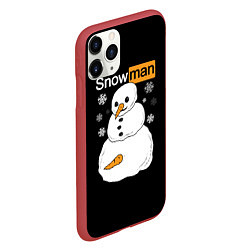 Чехол iPhone 11 Pro матовый Снеговик, цвет: 3D-красный — фото 2