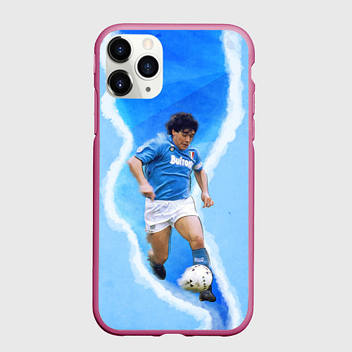 Чехол iPhone 11 Pro матовый Диего Армандо / 3D-Малиновый – фото 1