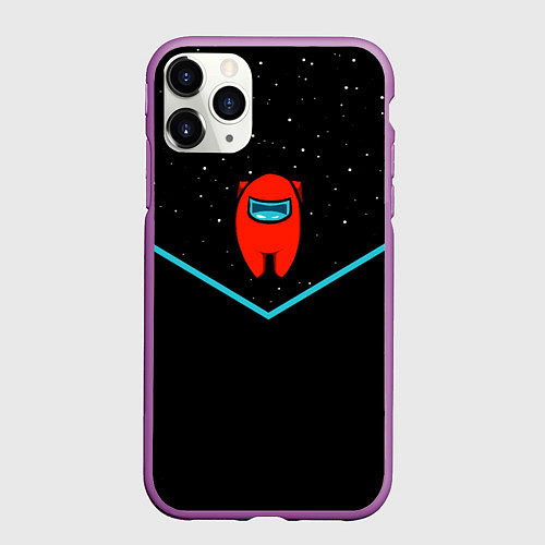 Чехол iPhone 11 Pro матовый AMONG US - Амонг Ас / 3D-Фиолетовый – фото 1