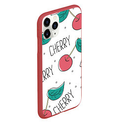 Чехол iPhone 11 Pro матовый Вишенки Cherry, цвет: 3D-красный — фото 2