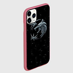 Чехол iPhone 11 Pro матовый Ведьмак Зима, цвет: 3D-малиновый — фото 2