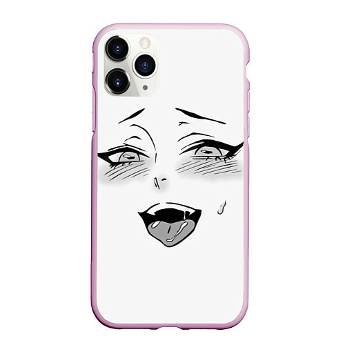 Чехол iPhone 11 Pro матовый Ахегао / 3D-Розовый – фото 1