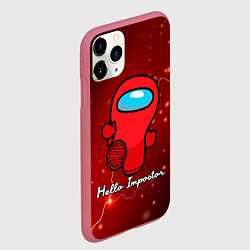Чехол iPhone 11 Pro матовый Hello Impostor, цвет: 3D-малиновый — фото 2