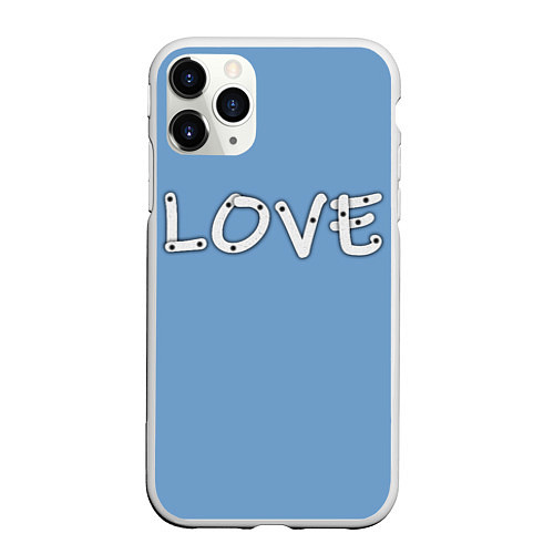 Чехол iPhone 11 Pro матовый LOVE / 3D-Белый – фото 1