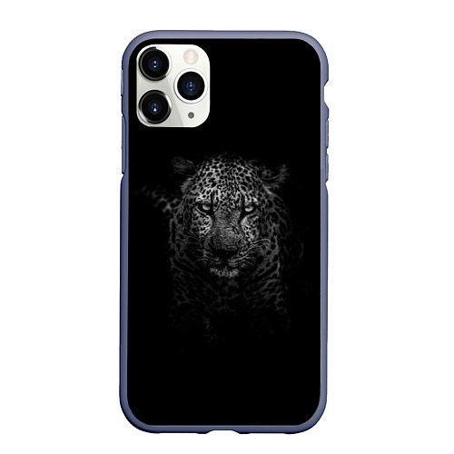 Чехол iPhone 11 Pro матовый Ягуар / 3D-Серый – фото 1