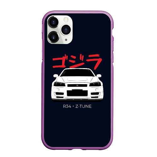 Чехол iPhone 11 Pro матовый Skyline R34 Z-Tune / 3D-Фиолетовый – фото 1