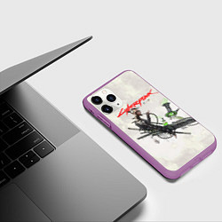 Чехол iPhone 11 Pro матовый CYBERPUNK 2077, цвет: 3D-фиолетовый — фото 2