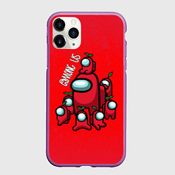 Чехол iPhone 11 Pro матовый AMONG US, цвет: 3D-фиолетовый