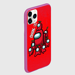 Чехол iPhone 11 Pro матовый AMONG US, цвет: 3D-фиолетовый — фото 2