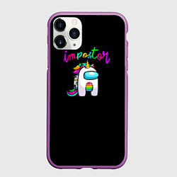 Чехол iPhone 11 Pro матовый Среди нас -Единорог, цвет: 3D-фиолетовый