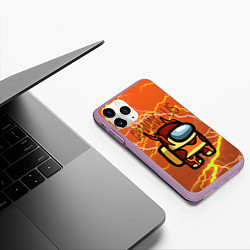 Чехол iPhone 11 Pro матовый Among Us Lightning Z, цвет: 3D-сиреневый — фото 2