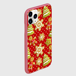 Чехол iPhone 11 Pro матовый С Новым Годом!, цвет: 3D-малиновый — фото 2