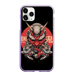 Чехол iPhone 11 Pro матовый Cyber Oni Samurai, цвет: 3D-светло-сиреневый