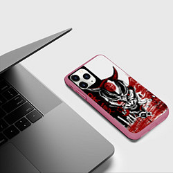 Чехол iPhone 11 Pro матовый Самурай Samurai, цвет: 3D-малиновый — фото 2