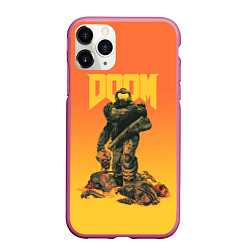 Чехол iPhone 11 Pro матовый Doom, цвет: 3D-малиновый