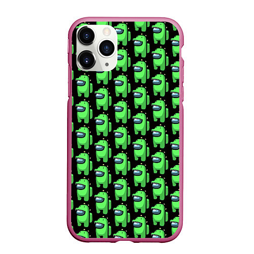 Чехол iPhone 11 Pro матовый Among Us Crocodile / 3D-Малиновый – фото 1