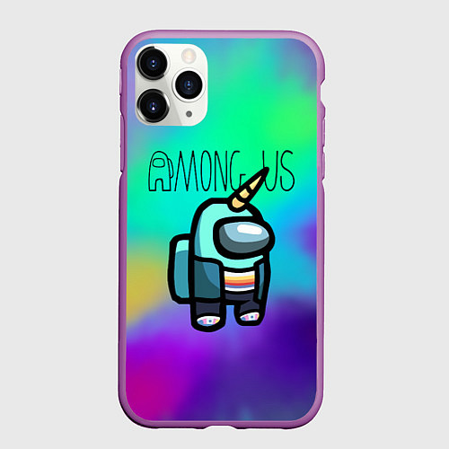Чехол iPhone 11 Pro матовый Among Us Unicorn Z / 3D-Фиолетовый – фото 1