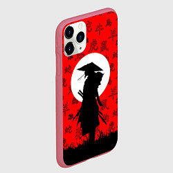 Чехол iPhone 11 Pro матовый САМУРАЙ, цвет: 3D-малиновый — фото 2