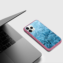 Чехол iPhone 11 Pro матовый Иней, цвет: 3D-малиновый — фото 2