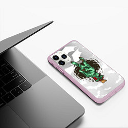 Чехол iPhone 11 Pro матовый Zombie peace hand, цвет: 3D-розовый — фото 2