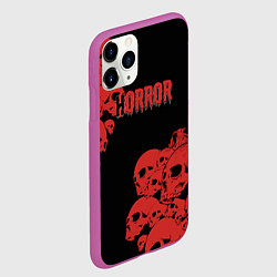 Чехол iPhone 11 Pro матовый Horror, цвет: 3D-фиолетовый — фото 2