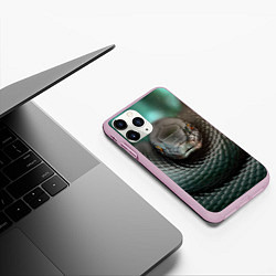 Чехол iPhone 11 Pro матовый Чёрная мамба, цвет: 3D-розовый — фото 2