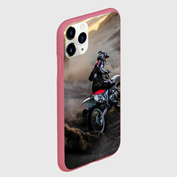 Чехол iPhone 11 Pro матовый Душа питбайкера, цвет: 3D-малиновый — фото 2