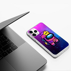 Чехол iPhone 11 Pro матовый AMONG US - BRAWL STARS SANDY, цвет: 3D-белый — фото 2