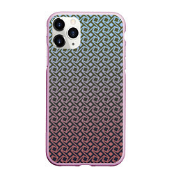Чехол iPhone 11 Pro матовый Квадратики и звёздочки, цвет: 3D-розовый