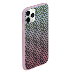 Чехол iPhone 11 Pro матовый Квадратики и звёздочки, цвет: 3D-розовый — фото 2