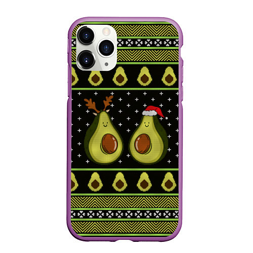 Чехол iPhone 11 Pro матовый Avo christmas / 3D-Фиолетовый – фото 1