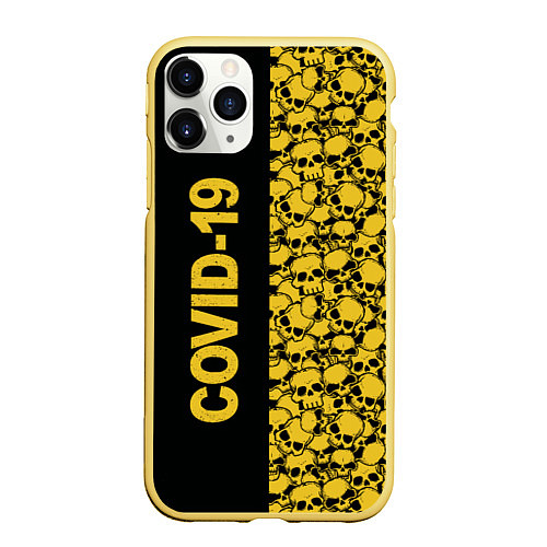 Чехол iPhone 11 Pro матовый COVID-19 / 3D-Желтый – фото 1