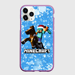 Чехол iPhone 11 Pro матовый Новогодний Манкрафт, цвет: 3D-фиолетовый