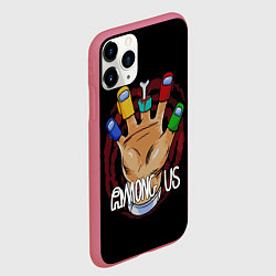 Чехол iPhone 11 Pro матовый AMONG US, цвет: 3D-малиновый — фото 2