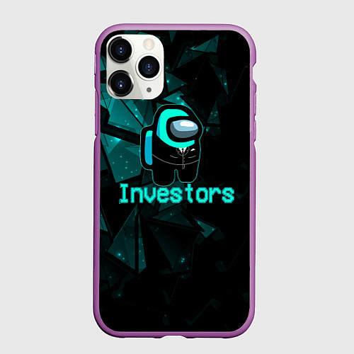 Чехол iPhone 11 Pro матовый Among Us Investors / 3D-Фиолетовый – фото 1