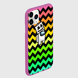Чехол iPhone 11 Pro матовый Among Us Marshmello, цвет: 3D-фиолетовый — фото 2