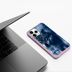 Чехол iPhone 11 Pro матовый Красивый волк, цвет: 3D-розовый — фото 2