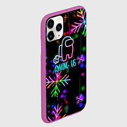 Чехол iPhone 11 Pro матовый Among Us New Year, цвет: 3D-фиолетовый — фото 2