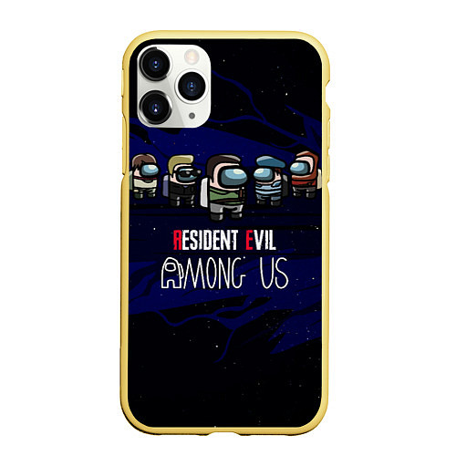 Чехол iPhone 11 Pro матовый Among Us x Resident Evil / 3D-Желтый – фото 1