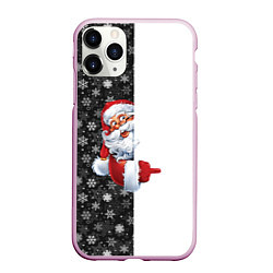 Чехол iPhone 11 Pro матовый Дедушка Мороз, цвет: 3D-розовый