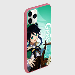 Чехол iPhone 11 Pro матовый GENSHIN IMPACT, ВЕНТИ, цвет: 3D-малиновый — фото 2