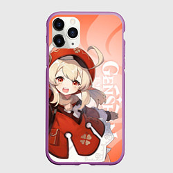 Чехол iPhone 11 Pro матовый GENSHIN IMPACT, КЛИ, цвет: 3D-фиолетовый