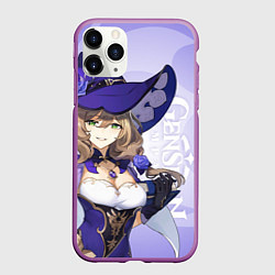 Чехол iPhone 11 Pro матовый GENSHIN IMPACT, ЛИЗА, цвет: 3D-фиолетовый