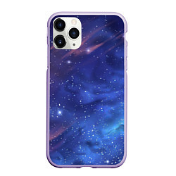 Чехол iPhone 11 Pro матовый Звёздное небо, цвет: 3D-светло-сиреневый