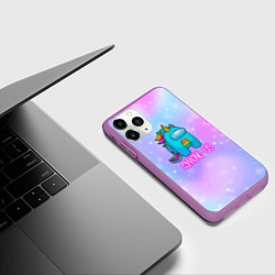 Чехол iPhone 11 Pro матовый Among Us, цвет: 3D-фиолетовый — фото 2