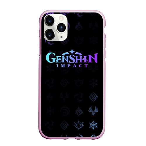 Чехол iPhone 11 Pro матовый GENSHIN IMPACT / 3D-Розовый – фото 1