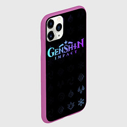Чехол iPhone 11 Pro матовый GENSHIN IMPACT, цвет: 3D-фиолетовый — фото 2