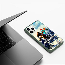 Чехол iPhone 11 Pro матовый Зимний Майнкрафт, цвет: 3D-темно-зеленый — фото 2