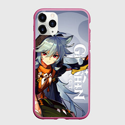 Чехол iPhone 11 Pro матовый GENSHIN IMPACT, РЭЙЗОР, цвет: 3D-малиновый